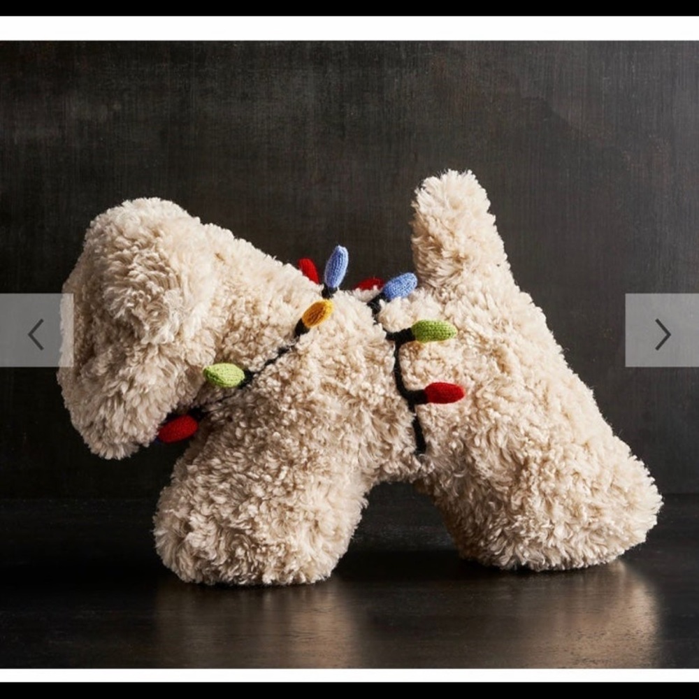 Pottery Barn Dog with Tangled Lights Pillow
